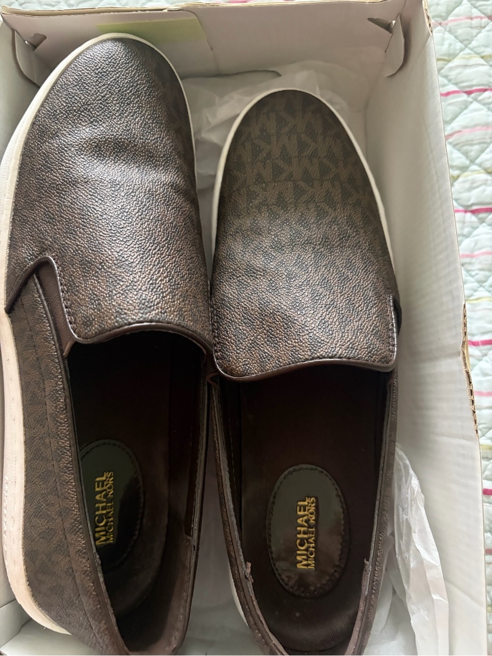 Michael Kors womens Dark Brown Slip-On Loafers